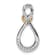 14K Two-tone Textured 1/20ct. Diamond Infinity with Heart Chain Slide Pendant