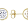 Large Bezel Set CZ Stud Earrings In 18K Gold Over Sterling Silver