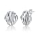 Rippled Stud Earrings In Sterling Silver