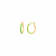 14K Yellow Gold Over Sterling Silver Enamel Huggie Hoops in Neon Green