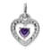 Rhodium Over 14k White Gold Amethyst and Diamond Heart Pendant