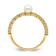 14K Yellow Gold 3-4mm White Button Freshwater Cultured Pearl Cubic
Zirconia Ring