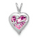 Rhodium Over 14k White Gold Lab Created Pink Sapphire and Diamond Mom
Heart Pendant