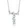 Initial T Mixed Cut CZ Pendant Necklace In Sterling Silver 18 Inch