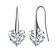 Heart Shape CZ Drop Earrings In Sterling Silver
