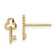 14k Yellow Gold Cubic Zirconia Key Post Earrings