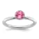Sterling Silver Stackable Expressions High 5mm Pink Crystal Ring
