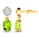 1.26ctw 14K Yellow Gold Oval Green Peridot and White Diamond Halo Earrings