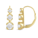 White Cubic Zirconia 14k Yellow Gold Earrings With Velvet Gift Box 2.00ctw
