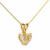 White Cubic Zirconia 14k Yellow Gold Pendant With Chain 2.00ctw