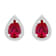7x5mm Pear Shape Created Ruby And Created White Sapphire 10k White Gold
Halo Stud Earrings