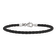 Sterling Silver Reflections Black Leather Bead Bracelet