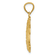 14k Yellow Gold Polished and Textured Moon and Stars Pendant
