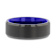 RIGEL Flat Beveled Edges Black Tungsten Ring with Brushed Center and
Vibrant Blue Ceramic Inside 8mm