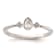 Rhodium Over 14K Gold Petite Pear Diamond Ring 0.13ctw
