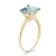 Princess Cut Mystic Blue Topaz 10K Yellow Gold Ring 2.60ctw