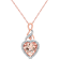 Morganite & Diamond 10K Rose Gold Heart Shaped Pendant With Chain 1.76ctw