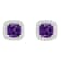 5mm Cushion Amethyst 1/5 ctw Diamond Rhodium Over Sterling Silver Halo
Stud Earrings