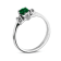 0.45ctw Emerald and Diamond Ring in 14k White Gold