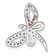Rhodium Over Sterling Silver Multicolor Cubic Zirconia Dragonfly Chain Slide