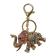Gold Tone Multi Color Crystal Elephant Keychain