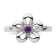 Sterling Silver Stackable Expressions Polished Flower Amethyst Ring 0.10ctw