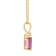 7x5mm Emerald Cut Pink Topaz with Diamond Accent 14k Yellow Gold Pendant
With Chain