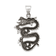 Sterling Silver Antiqued Dragon with Tongue Out Pendant