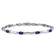 Rhodium Over 14k White Gold Diamond and Sapphire Bracelet