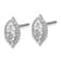 Rhodium Over Sterling Silver Marquise Cubic Zirconia Halo Post Earrings