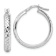 Rhodium Over 14k White Gold Diamond-Cut 15/16" Hoop Earrings