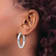 Rhodium Over Sterling Silver 4.00mm Diamond-cut Hoop Earrings