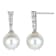 18KW 9mm  Cultured Pearl 0.52 ctw Diamond Earrings