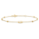 14K Yellow Gold Polished Diamond-cut Beads with 1-inch Extension Anklet