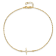 14K Yellow Gold Polished CZ Cross Anklet
