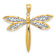 14k Two-tone Gold Textured Dragonfly Pendant