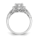 Rhodium Over 14K White Gold Lab Grown Diamond Cluster Engagement Ring 0.758ctw