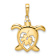14K Two-tone Gold Diamond-Cut Floral Turtle Pendant