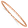 14K Rose Gold 3mm Polished Textured Slip-on Bangle Bracelet