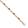 14k Yellow Gold and Rhodium Over 14k Yellow Gold Diamond and Oval Ruby Bracelet