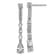 Rhodium Over Sterling Silver Polished Fancy Cubic Zirconia Drop Post
Dangle Earrings
