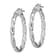 Rhodium Over Sterling Silver Satin Polished Twisted 3x35mm Hoop Earrings