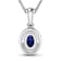 0.75ctw 14K White Gold Blue Sapphire and White Diamond Pendant with 18
inch Cable Chain