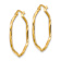 14k Yellow Gold Textured 1 1/8" Twisted Hexagon Hoop Earrings