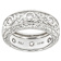 Filigree Design CZ Eternity Band Ring In Sterling Silver
