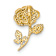 14K Two-tone Gold  Polished and Textured Rose Chain Slide Pendant