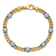 18K Yellow Gold with White Rhodium Diamond Curb 7.5-inch Bracelet