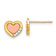 14k Two-tone Gold Children's Polished Cubic Zirconia Heart Stud Earrings