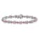 Rhodium Over 14k White Gold Lab Created Pink Sapphire Bracelet