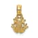 14k Yellow Gold Textured Miniature Frog Pendant